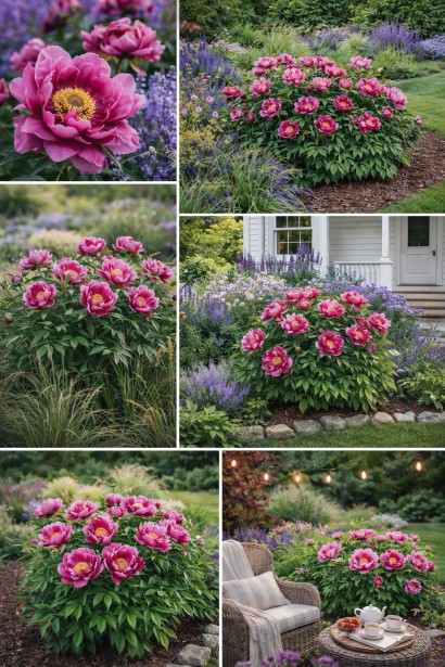 Півонія Іто-гібрид Янкі Дудл Денді використання в ландшафті